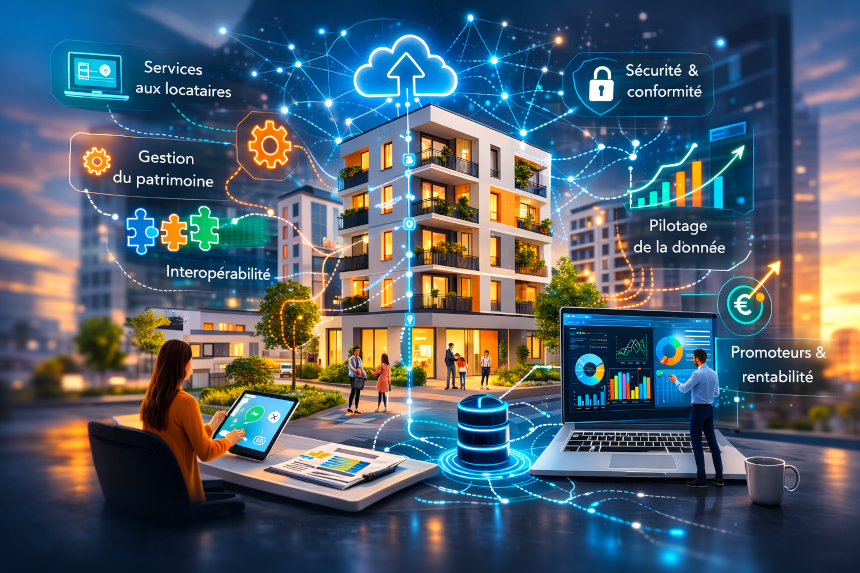 Couverture – Habitat social - Les enjeux d'une Transformation Digitale réussie